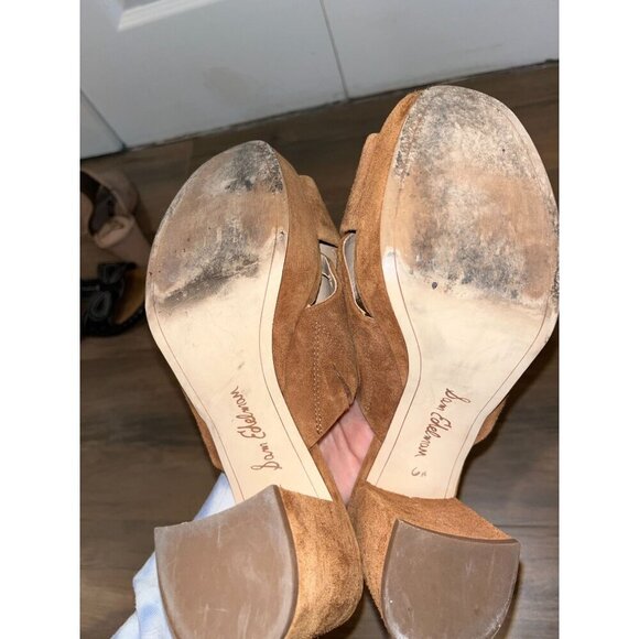 Sam Edelman Tan   Sandal Heels.  Velvet Women's Size 6.5 - Picture 2 of 9